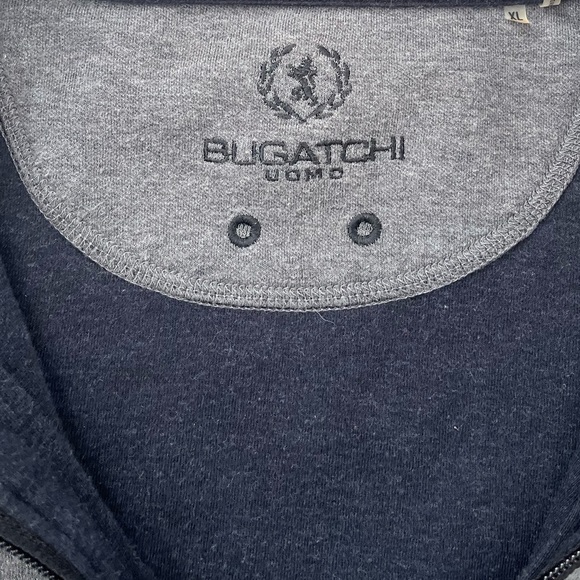{Bugatchi Uomo} 1/4 Zip Pullover Sweatshirt in Grey - Men's XL - Picture 8 of 12